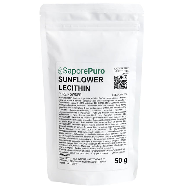 Saporepuro saulespuķu lecitīna pulveris 50 GR - saulespuķu lecitīns