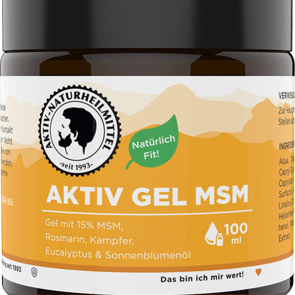 Active Natural Remedies ActiveGel MSM krēms/ziede 100ml ar 15% MSM un sildošu efektu | 99,9% tīrība, augsta kvalitāte un no Vācijas