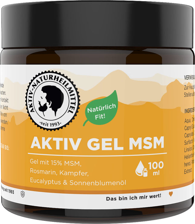 Active Natural Remedies ActiveGel MSM krēms/ziede 100ml ar 15% MSM un sildošu efektu | 99,9% tīrība, augsta kvalitāte un no Vācijas