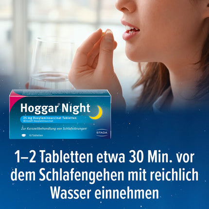 Hoggar Night – Miega zāles, kas palīdz aizmigt un akūtu miega traucējumu gadījumā – Labi panesamas, mierīgam miegam – 3 x 20 tabletes