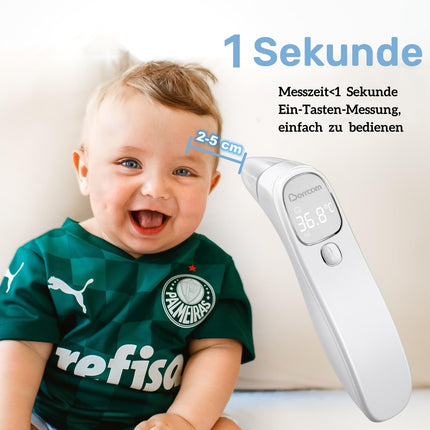 Berrcom drudža termometrs bezkontakta pieres un ausu termometrs digitālais medicīniskais termometrs infrasarkanais pieres termometrs zīdaiņiem, pieaugušajiem ar drudža trauksmi, tūlītēja nolasīšana