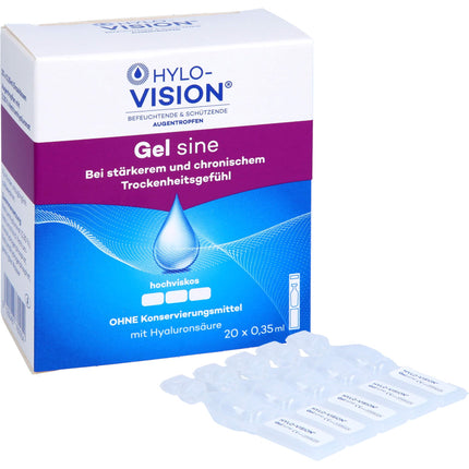 HYLO-VISION gela vienreizējās devas pipetes 20 x 0,35 ml
