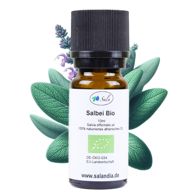 Sala salvijas eļļas aromātiskā ēteriskā eļļa tīra organiska - lietošanai pārtikā - 10 ml