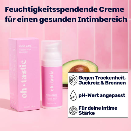 Dabīgs vaginālais krēms pret vaginālo sausumu, niezi un kairinājumu intīmajā zonā - nomierinošs mitrinošs krēms ar pienskābi un pH regulēšanu, intīmā kopšana sievietēm (50ml)