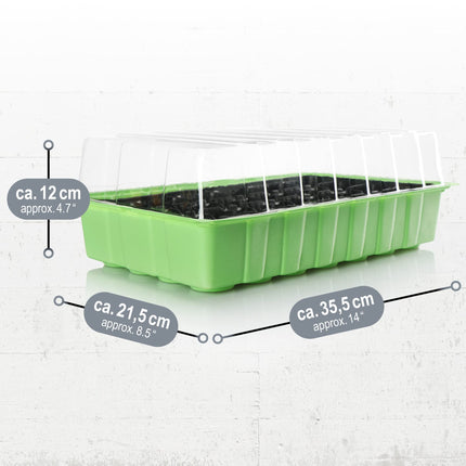 com-four® 4X iekštelpu siltumnīca, daudzpodu paplātes ar vāku, stādītājs ar audzēšanas podiem 96 augiem, audzēšanas komplekts ziediem, augļiem un dārzeņiem (audzēšanas komplekts 3)