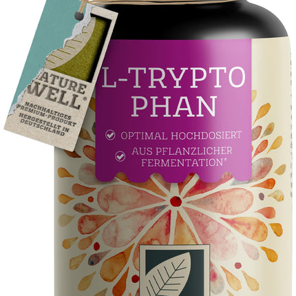 Augstas devas L-triptofāns - 300 kapsulas - 500 mg L-triptofāna vienā kapsulā - 10 mēnešu krājumi - vegāns L-triptofāns no fermentācijas - laboratorijā pārbaudīts, bez nevēlamām piedevām, vegāns
