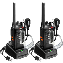 MaxTalker MT-8S uzlādējama rācija pieaugušajiem un bērniem, bezlicencīga PMR446 radio, 16 kanālu radio uztveršana, ar austiņām un 1500mAh litija jonu akumulatoru ar C tipa savienotāju, 2 gabalu komplekts