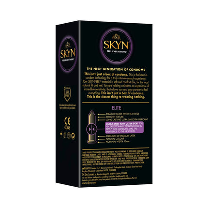 SKYN Selection Variety prezervatīvu komplekts (50 gab.) un Elite prezervatīvi (10 gab.) | Dažādu veidu iepakojums ar 10 oriģinālajiem, 20 Intense Feel un 20 Extra Lube prezervatīviem, plāniem prezervatīviem, lietojamiem ar mūsu lubrikantiem