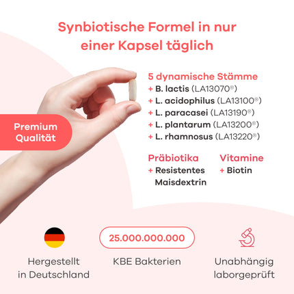 Apriwell zarnu kultūru komplekss - bez fruktozes - 5 pienskābes baktērijas un bifidobaktērijas - ar biotīnu gļotādām - ar zarnās šķīstošu pārklājumu - bez inulīna - 30 vegāniskas kapsulas