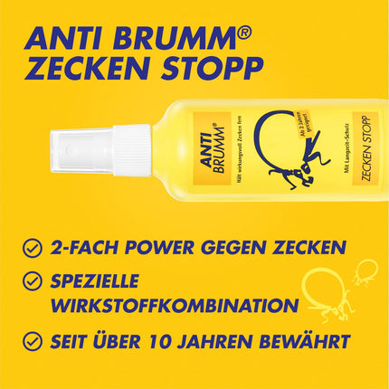 Anti Brumm ērču atbaidīšanas pumpja aerosols, 75 ml: atbaidīšanas līdzeklis uzticamai aizsardzībai pret ērcēm, ērču aerosols ar ikaridīnu un citroneikalipta eļļu
