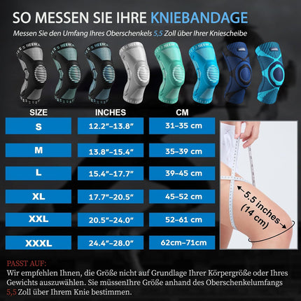 NEENCA Kniestütze, Komprimierte Kniebandage mit Patella Gel Pads & Feder Seitenstabilisatoren, Medizinischer Knieschützer für Laufen, Meniskusriss, Arthritis, Gelenkschmerzlinderung, ACL, Erholung