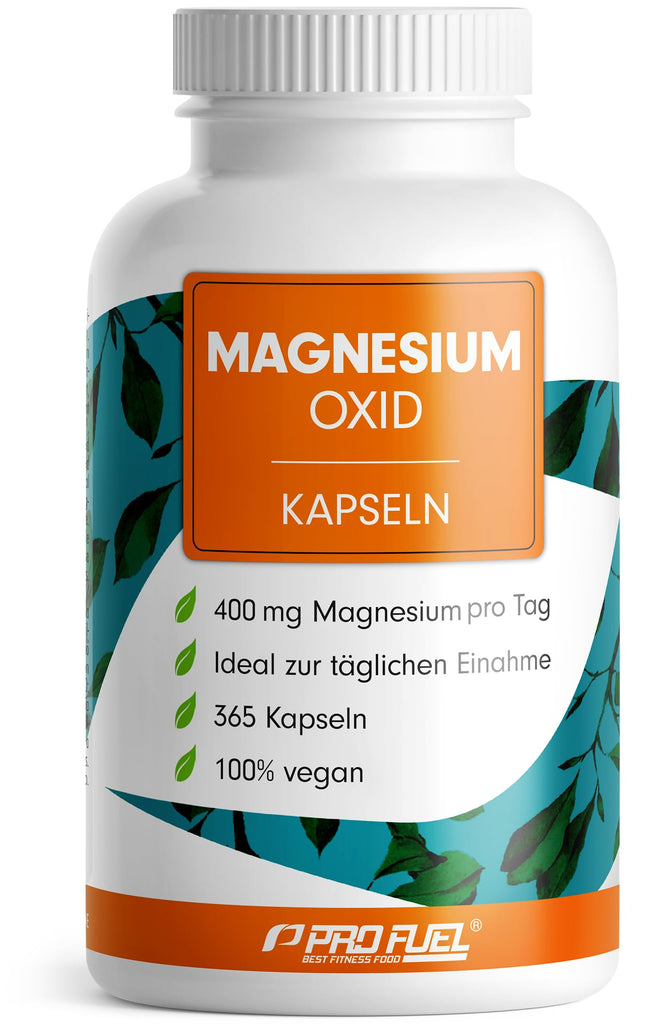 Magnija kapsulas 365x (1 gads) - 668 mg magnija oksīda, no kuriem 400 mg elementārā magnija vienā kapsulā - ļoti augsts magnija saturs (60%) - optimāli augsta deva - laboratoriski pārbaudīts ar sertifikātu - 100% vegāns