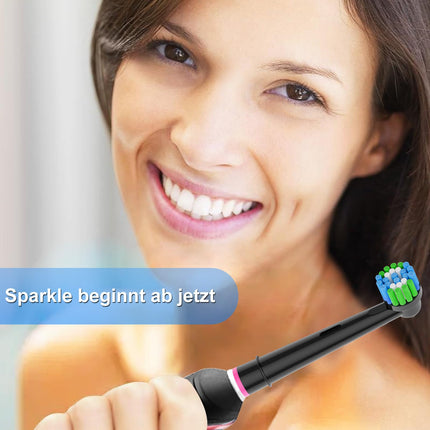 16 zobu birstes galviņas, kas saderīgas ar Oral-B zobu birstēm, profesionālas zobu birstes galviņas, kas piemērotas Oral-B elektriskajām zobu birstēm, 8 baltas un 8 melnas.