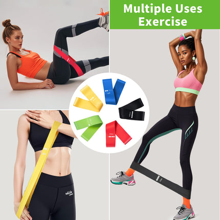 Fitnesa lentu komplekts, 5 gab., pretestības lentes ar 5 pretestības līmeņiem, dabīgā lateksa pretestības lentes, vingrošanas lentes muskuļu veidošanai, Pilates, jogai un fitnesam