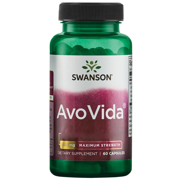 Swanson, Avovida maksimālās iedarbības kapsulas, 60 kapsulas, 300 mg neziepjojamo lipīdu vienā devā, bez glutēna, bez ĢMO, bez garšas
