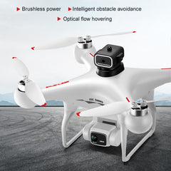 Drons ar 4K kameru, divkāršu WIFI, 2.4G, bezkontaktu žestu fotografēšana, šķēršļu noteikšana, optiskās plūsmas pozicionēšana, 6 asu žiroskops, bezgalvas režīms, dāvana pieaugušajiem un bērniem, melns, 2 baterijas