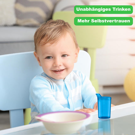 3x dzeršanas krūzītes ar vākiem 250ml dzeltenas dzeršanas krūzītes senioriem 3x krūzīšu komplekts ar 3x vākiem (2x ar atveri 12 x 10 mm un 1 x ar atveri 4 x 4 mm) Dzeršanas krūzīte ar vāku - Dzeršanas krūzīte mazulim (zila)