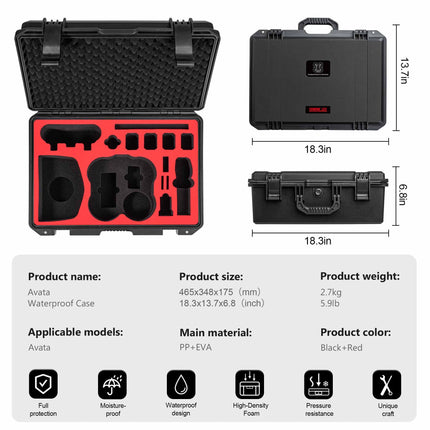 STARTRC Avata soma DJI Avata aksesuāriem Ūdensizturīgs cietais futrālis DJI Avata ar DJI Goggles 2/Goggles V2/FPV kontrolieri/Kustību kontrolieri/4 baterijām