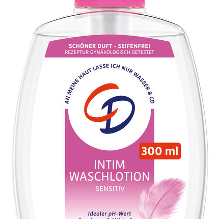 CD Wohlfühl Intim Wash Lotion, 300 ml, losjons intīmās zonas maigai attīrīšanai, ar dzērveņu ekstraktu un pienskābi, ķermeņa kopšana bez ziepēm, smalks aromāts, vegāns