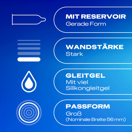 Durex Perfect Glide prezervatīvi – ar lielu daudzumu silikona lubrikanta ilgstošai lubrikācijai un drošai sajūtai – 10 iepakojums (1 x 10 gabali)