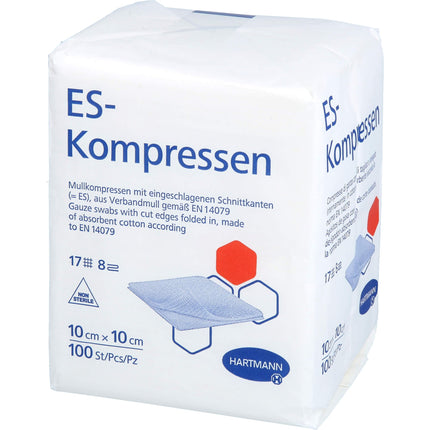 ES-KOMPRESSES nesterilās 10x10 cm 8 slāņu 100 gab.