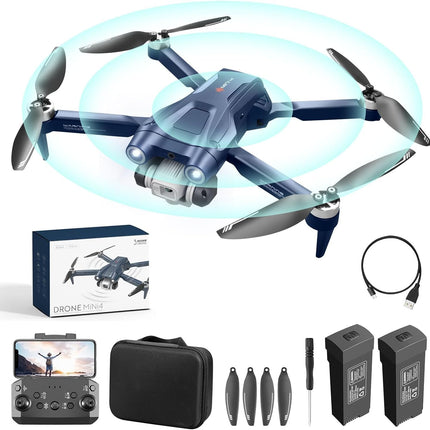 OBEST drons ar regulējamu 4K kameru, RC salokāms FPV WiFi tiešraides drons bērniem iesācējiem, 2 baterijas 28 minūtes, trajektorijas lidojums, 360° pagriezieni, pacelšanās/nosēšanās ar vienu taustiņu, bezgalvas režīms