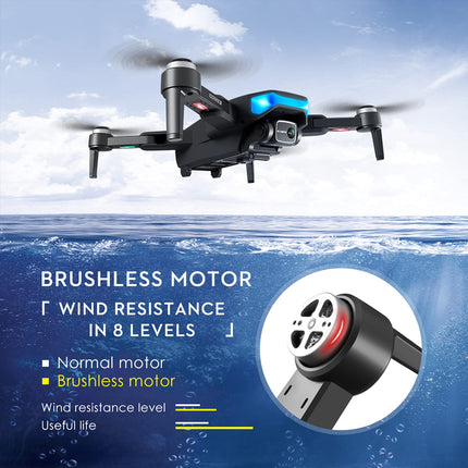 Goolsky drons ar kameru 6K LS-38 GPS 5G Wifi EIS bezkontaktu motors prettrīcēšanas stabilizators video antenas FPV kvadrokopters viedais sekošanas režīms dāvanas bērniem pieaugušajiem mugursomas iepakojums 2 baterijas
