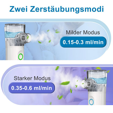Inhalators pieaugušajiem un bērniem, USB-C inhalators, uzlādējams inhalators ar pārnēsājamu dizainu, viegli lietojams un tīrāms, efektīva atomizācija lietošanai mājās un ceļojumos