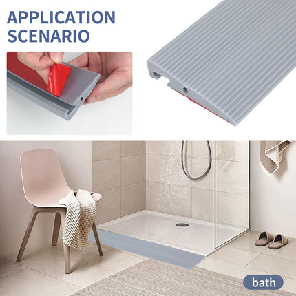 Pašlīmējoša durvju sliekšņa rampa, elastīga ratiņkrēslu rampa, PVC sliekšņa rampa ar kabeļu kanālu, apmales rampa ratiņkrēsliem, slaucīšanas roboti, skrejriteņi (pelēka, 7,5 x 1 x 90 cm)