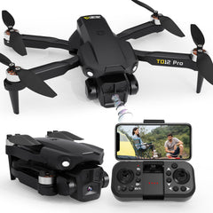 Toladrone drons ar kameru 1080P, drons ar bezkontaktu motoru, augstuma noturēšana, bezgalvas režīms, 2 kameras, salokāmi FPV droni, RC kvadrokopteris iesācējiem, TD12Pro
