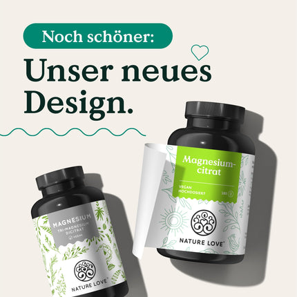 NATURE LOVE® Magnija citrāts – 2320 mg magnija citrāts (no kuriem 360 mg elementārā magnija) – 180 kapsulas – augsta deva, laboratoriski pārbaudīts, bez piedevām, vegāns un izstrādāts Vācijā