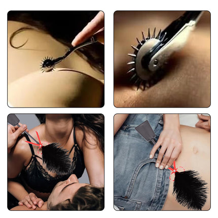 Spalvu kutinātājs 2-in-1, SM seksa rotaļlieta, seksa rotaļlieta spalvu flirtēšanai spalvu kutinātāja airēšanas crop mīksta pātaga, vējstikla flirts pārim izsmalcināts