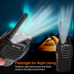 pofung rācijas profesionālās rācijas PMR446 baofeng Talkies 88E/888S rokas rotaļu rācija, rācija ar LED lukturīti un austiņām, USB savienojumu (2 gab.), 94*45*30mm, melnas