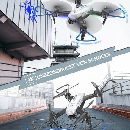 Wipkviey T6 drons ar 1080p kameru, RC kvadrokopters iesācējiem, WiFi FPV drons ar 2 baterijām, gravitācijas sensors, apgriešanas režīms, pacelšanās/nosēšanās ar vienu pogu, atgriešanās ar vienu pogu, bezgalvas režīms