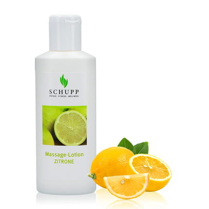 SCHUPP masāžas losjons ar citronu, 200 ml - Masāžas krēms labai lubrikācijai - mitrinošs losjons sausai un saplaisājušai ādai - Ražots Vācijā