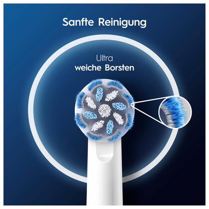 Oral-B Pro Sensitive Clean elektriskajai zobu birstei paredzētās birstes galviņas, 12 gab., maiga zobu tīrīšana, X veida sariņi, oriģinālā zobu birstes galviņa Oral-B zobu birstēm, iepakojums, kastītei piemērots ievietošanai pastkastītē.