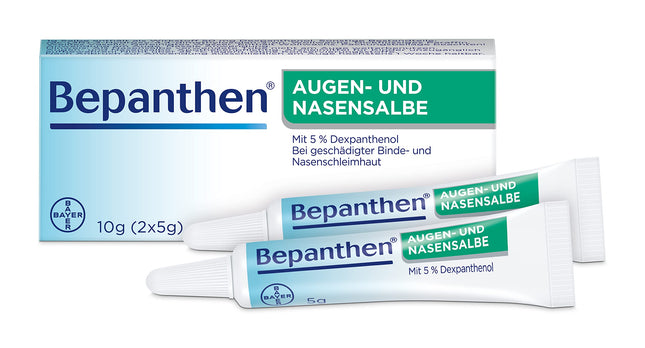 Bepanthen acu un deguna ziede saudzīgai deguna sāpju un virspusēju acu traumu dziedināšanai, 10 g