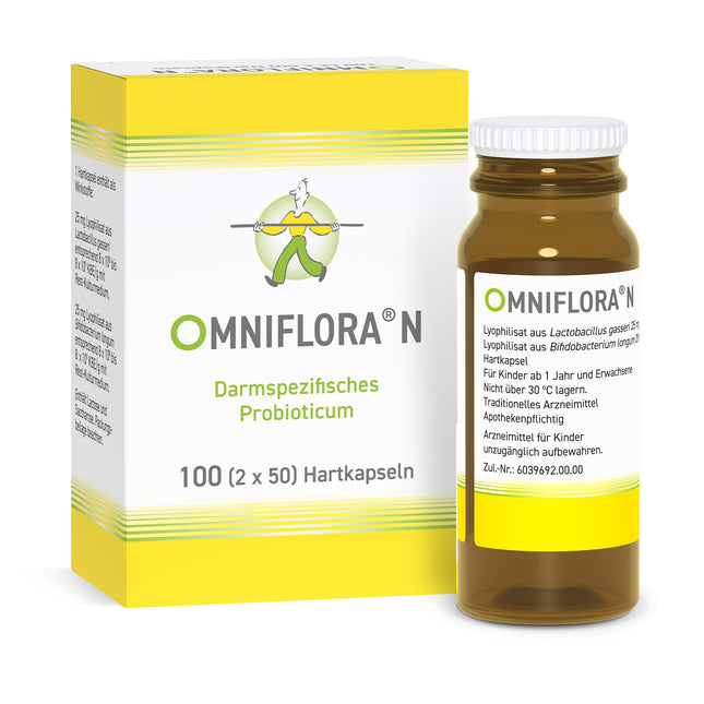 Omniflora N cietās kapsulas - kuņģa-zarnu trakta līdzeklis zarnu floras ilgtspējīgai uzlabošanai