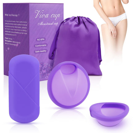 ACWOO menstruālais disks, 2 periodu diski (S+L), hermētiski menstruālie kausiņi, kas izgatavoti no medicīniskas kvalitātes silikona, atkārtoti lietojami diski visām menstruāciju plūsmām - droši sportam un peldēšanai