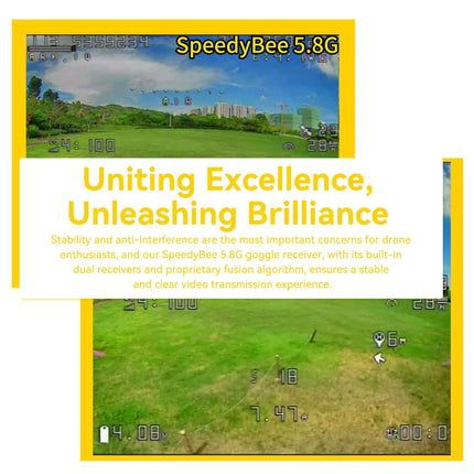 5,8 GHz briļļu uztvērējs ar OLED ekrānu, divkāršs uztvērējs, 48 ​​kanāli FatShark HDZero Orqa FPV brillēm, saderīgs ar DJI V1, V2 (antena iekļauta komplektā)