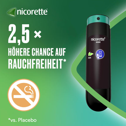 NICORETTE aerosols ar piparmētru garšu – atmest smēķēšanu ar nikotīna aerosolu – 1 izsmidzināšanas reize aizstāj līdz pat 150 cigaretēm – smēķēšanas atmešanai 2 gab.