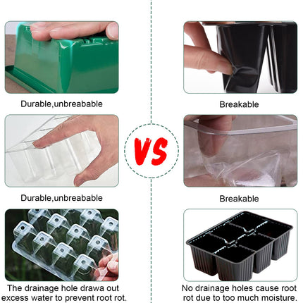 OPAHUTER iekštelpu siltumnīcas pavairotājs, 5 sēklu sākuma paplāšu pavairošanas kaste ar mitrumu regulējamiem kupolveida vākiem, audzēšanas paplātes sēklām, 12 šūnas paplātē