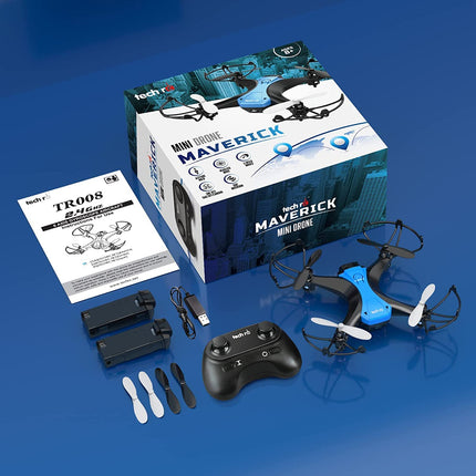 Drons iesācējiem RC mini drons ar divām baterijām 16 minūšu lidojuma laiks iekštelpās RC tālvadības drons 3D apgriešanas augstuma noturēšana RC kvadrokopters ar tālvadības pulti bērniem meitenēm, dēliem, zēniem, rotaļlietu dāvana