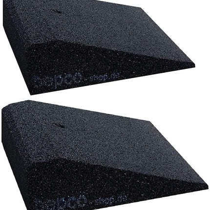 Bepco velosipēdu un skrejriteņu rampas komplekts (2 gab.), GxPxA: 25 x 25 x 5 cm, izgatavots no gumijas (melnas) piekļuves rampas, durvju sliekšņa rampas, ar iestrādātām paplāksnēm stiprināšanai