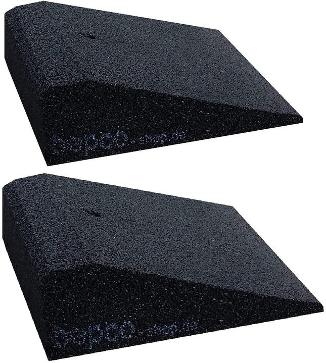 Bepco velosipēdu un skrejriteņu rampas komplekts (2 gab.), GxPxA: 25 x 25 x 5 cm, izgatavots no gumijas (melnas) piekļuves rampas, durvju sliekšņa rampas, ar iestrādātām paplāksnēm stiprināšanai