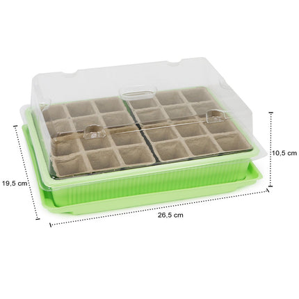 com-four® 2x iekštelpu siltumnīca augu audzēšanai, audzēšanas komplekts 40 augiem, stādītājs mājai, 26,5 x 19,5 x 10,5 cm (2 gab. - iekštelpu siltumnīca)