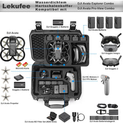 LEKUFEE ūdensnecaurlaidīgs pārnēsāšanas maciņš DJI Avata 1/DJI Goggles 2/DJI Goggles Integra/DJI RC Motion 2 un DJI Avata aksesuāriem (tikai maciņš) (nav paredzēts DJI AVATA 2)