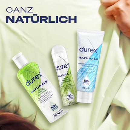 Durex Naturals Extra Sensitive lubrikants – 100% dabīgs lubrikants ar alvejas ekstraktu – dermatoloģiski pārbaudīts un pH draudzīgs – ​​100 ml (1 x 100 ml)