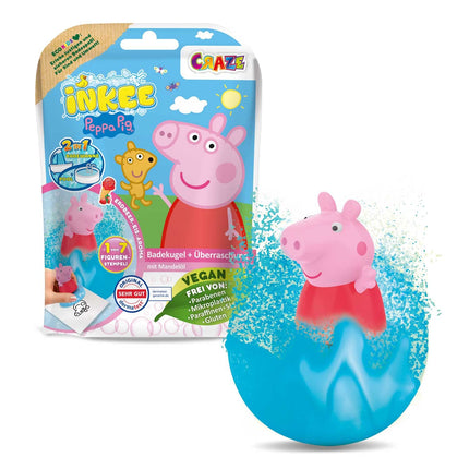 INKEE PĀRSTEIGUMS - Peppa Pig vannas bumbas bērniem ar pārsteiguma Peppa Pig rotaļlietām vannai - vannas piedeva bērniem