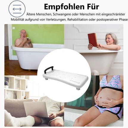 LARS360 vannas dēlis, vannas sēdeklis senioriem, pieaugušajiem, regulējams vannas dēlis sēdēšanai, vannas sēdekļa dēlis, krēsls vannas istabai, maks. 150 kg, ar rokturi, LARS-(HAG1336B), balts